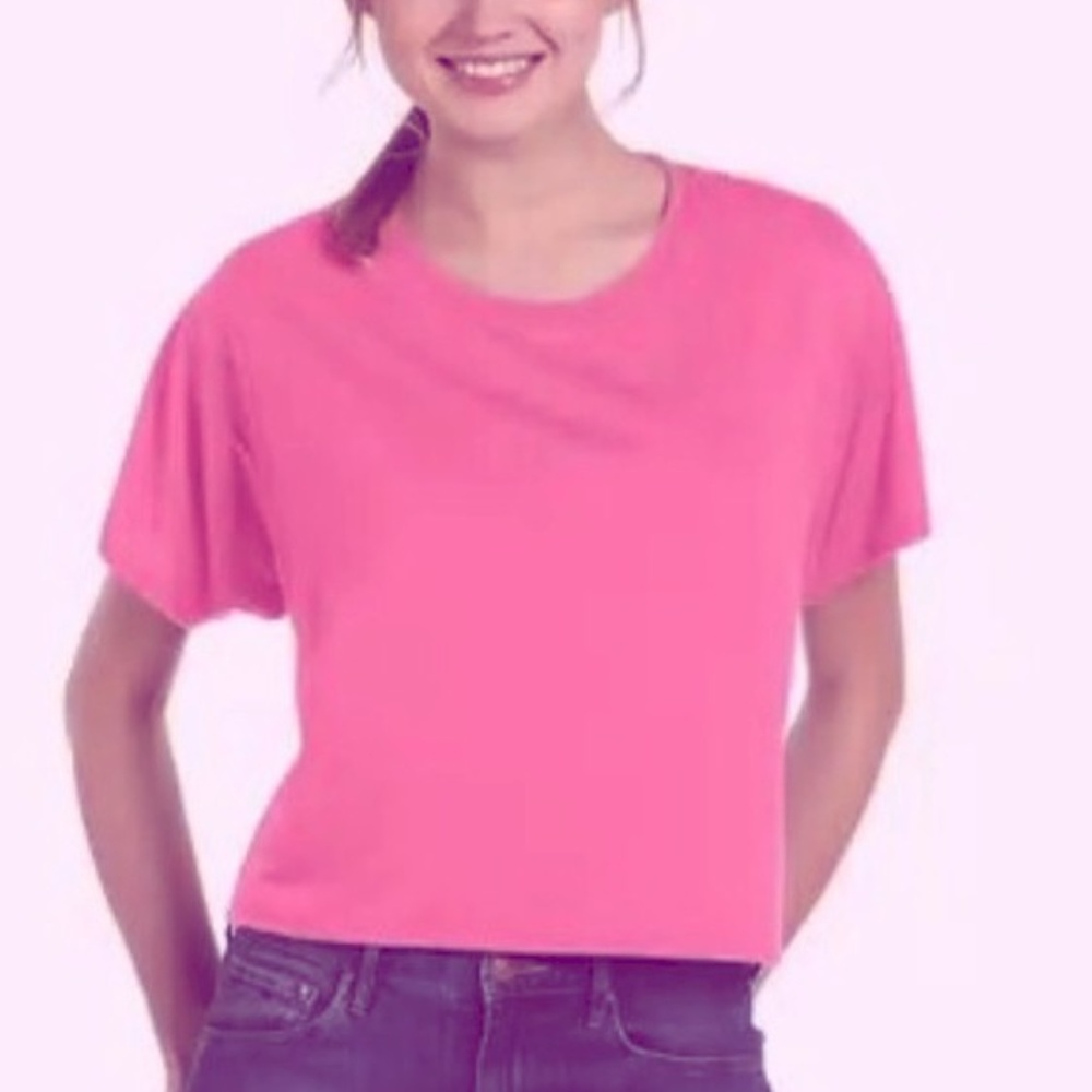 Hot Pink Cropped Tee by Bella Size L/XL NWT